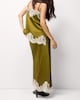 image 4 of The F&F Edit Satin Lace Trim Co-ord Midi Skirt in Green