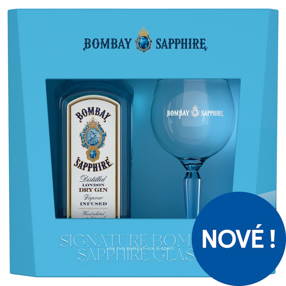 Bombay Sapphire London Dry Gin 700ml + Glass