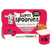 The Collective Super Spoonies Immunity Supporting Strawberry & Berries Yoghurt Pots 6x42g