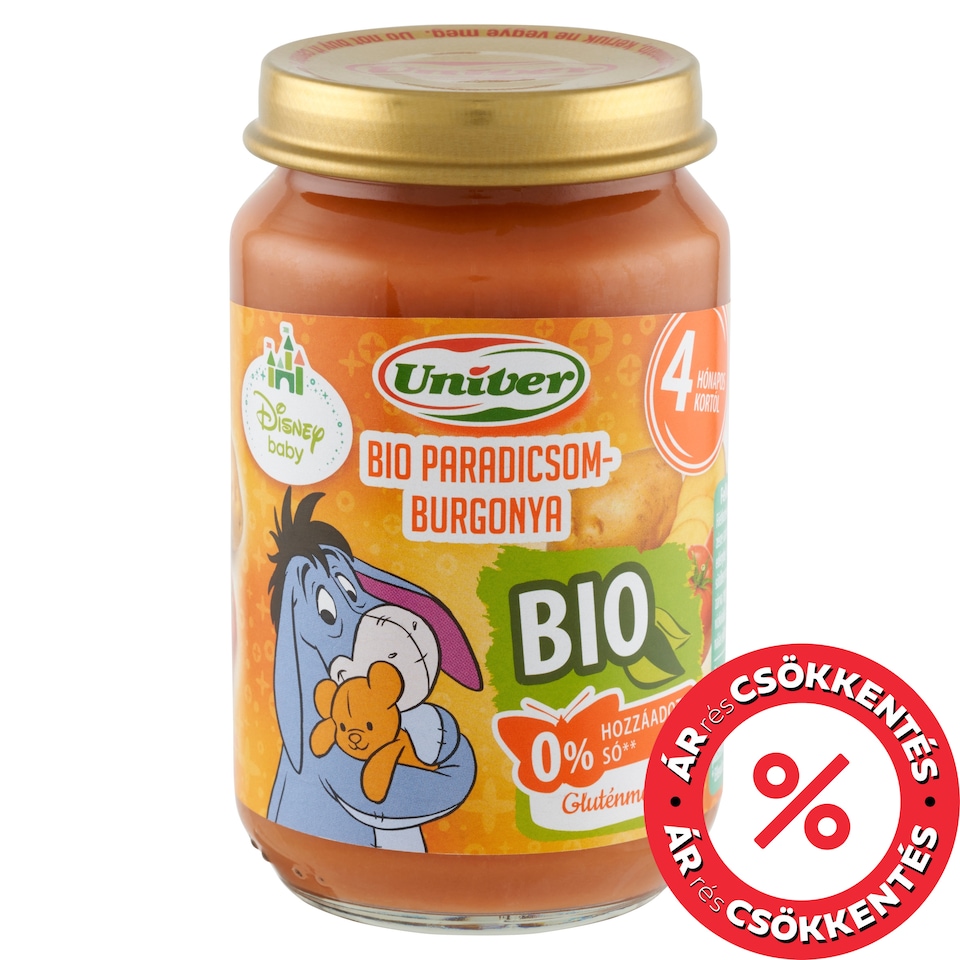 Univer bio paradicsom-burgonya zöldségpüré a bébinek 4 hónapos kortól 163 g