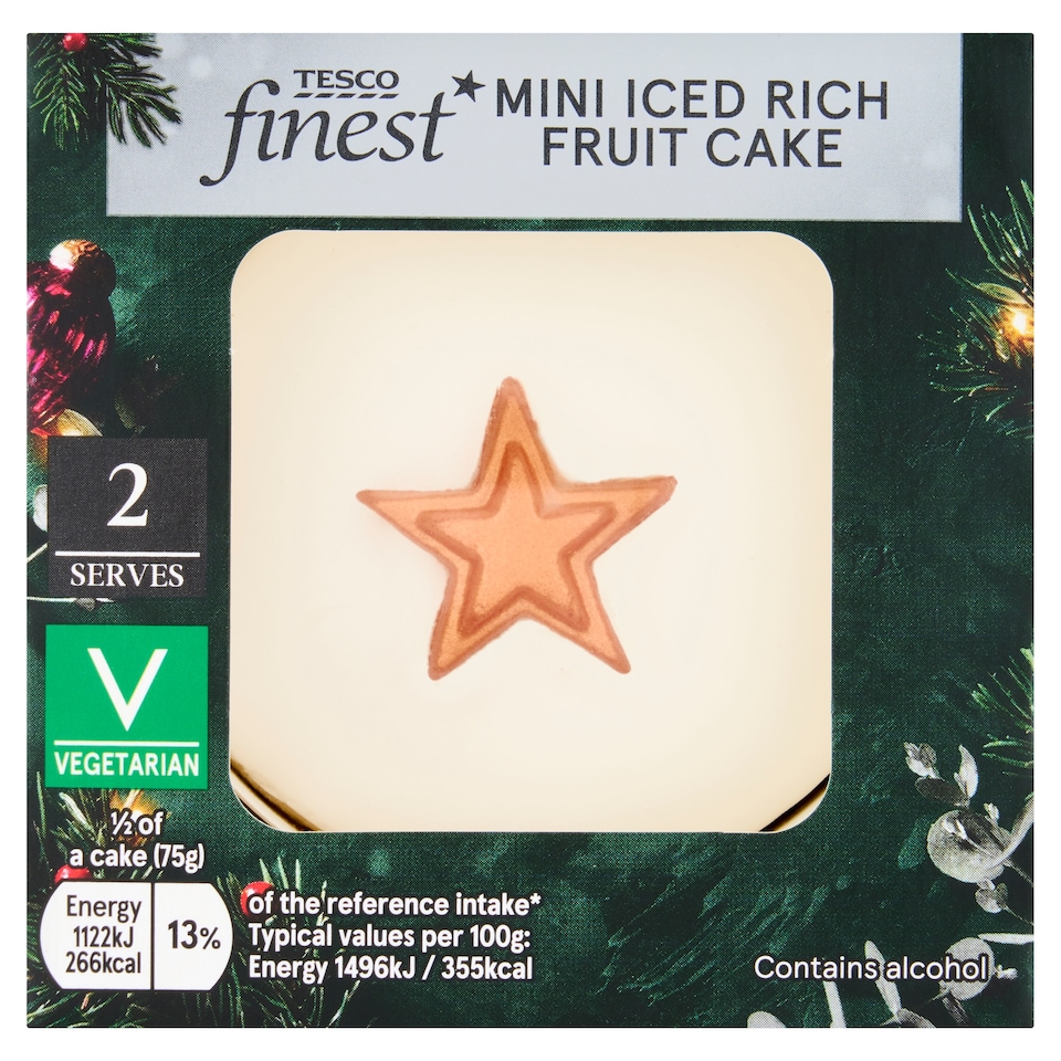 Tesco Finest Mini Iced Rich Fruit Cake 150g