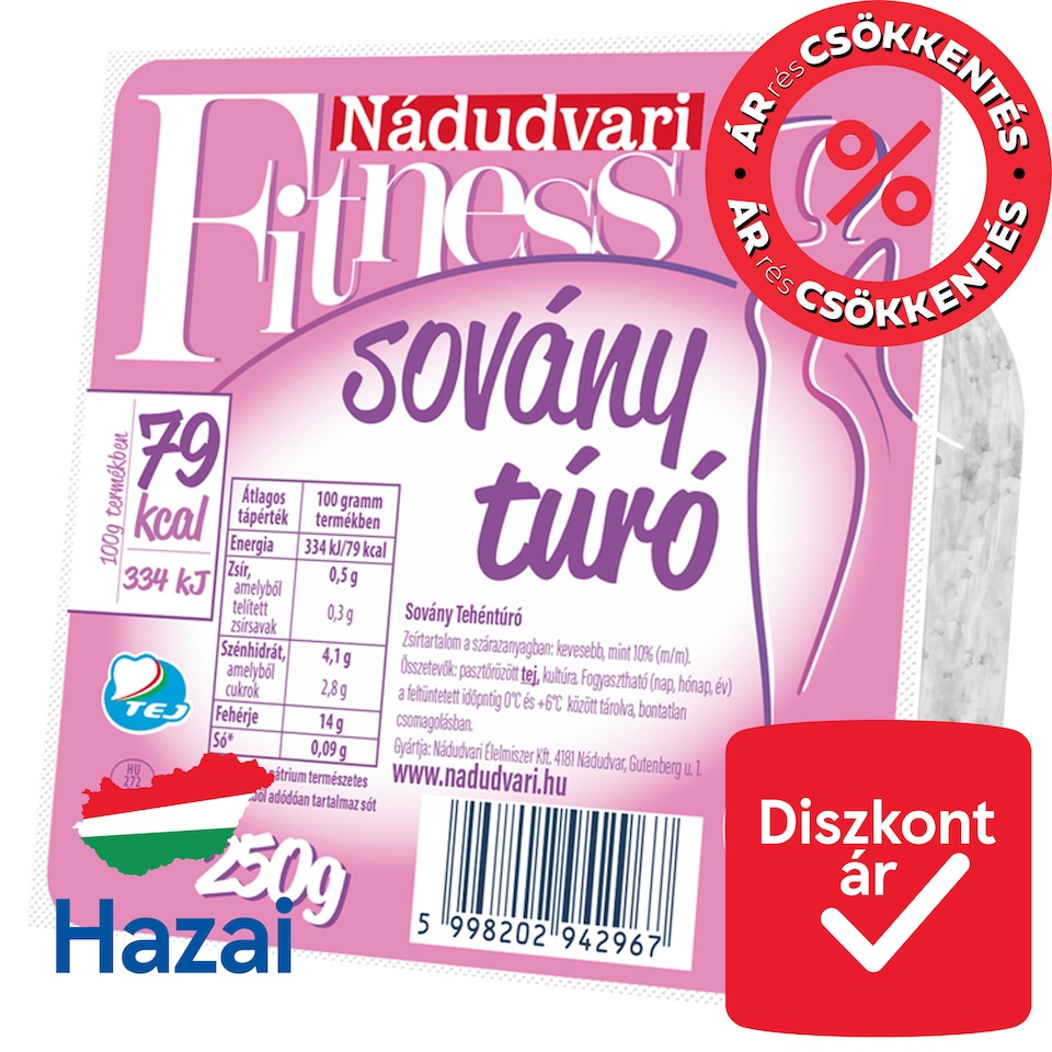 Nádudvari Fitness Low-Fat Cottage Cheese 250 g
