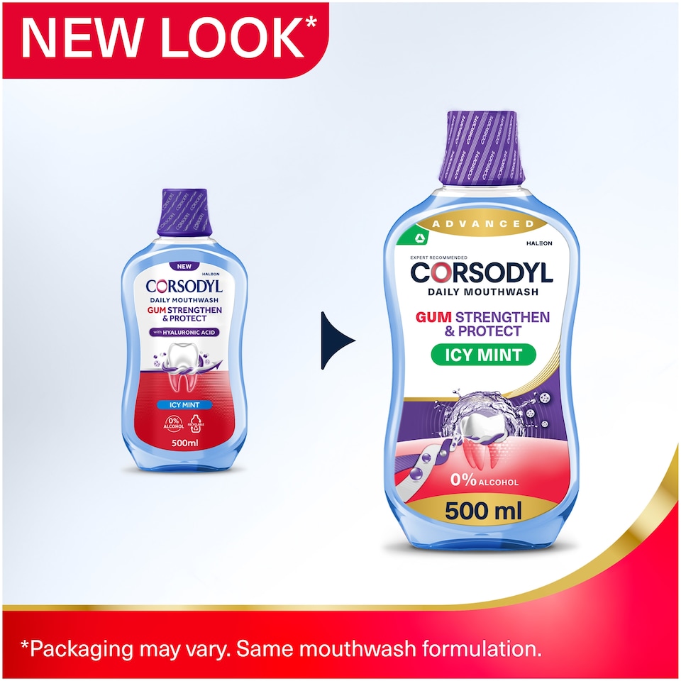 image 1 of Corsodyl Gum Strengthen & Protect Icy Mint Mouthwash 500ml