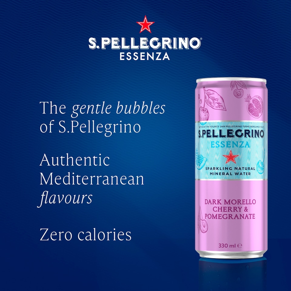 image 1 of San Pellegrino Essenza Infused Sparkling Water Cherry & Pomegranate 4x330Ml