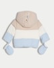 image 2 of F&F Baby Colour Block Shower Resistant Puffer Jacket with Mittens in Neutral