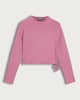 image 4 of OH ME OH MY Cotton Rich Ruched Side Long Sleeved Top in Pink