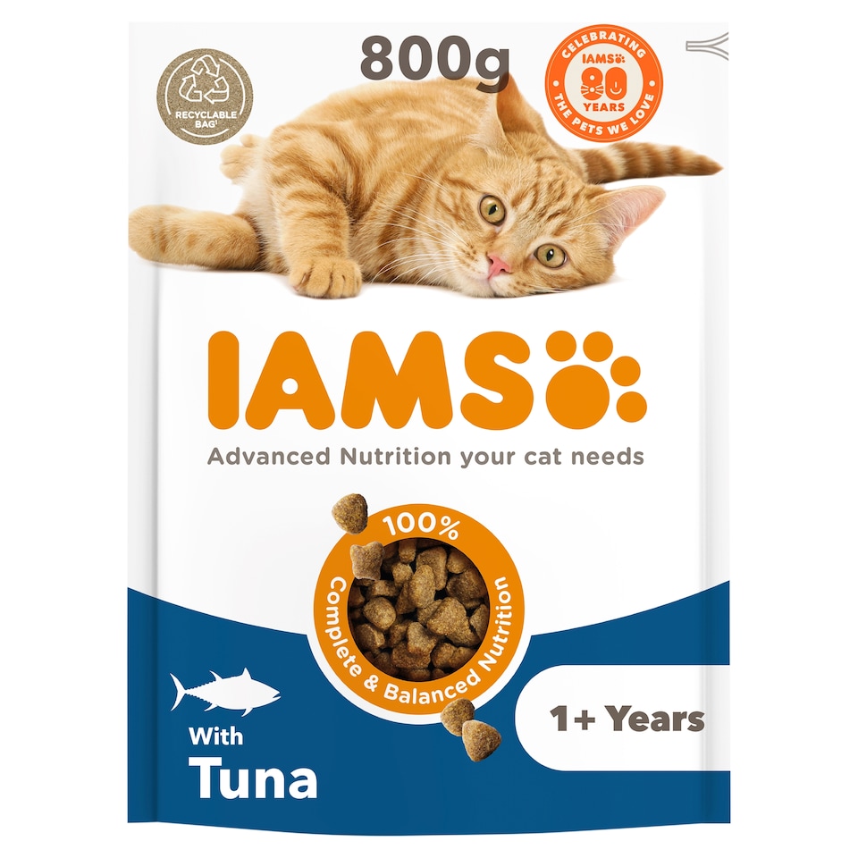 image 1 of IAMS Adult Dry Cat Food Tuna 800g
