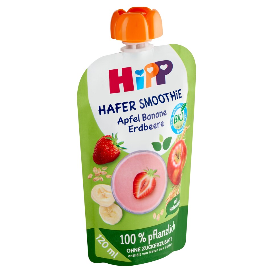 HiPP Bio ovesné smoothie jablko, jahoda, banán 120ml