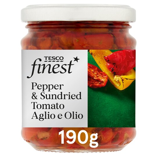 Tesco Finest Pepper & Sun Dried Tomato Aglio E Olio 190G Tesco Groceries