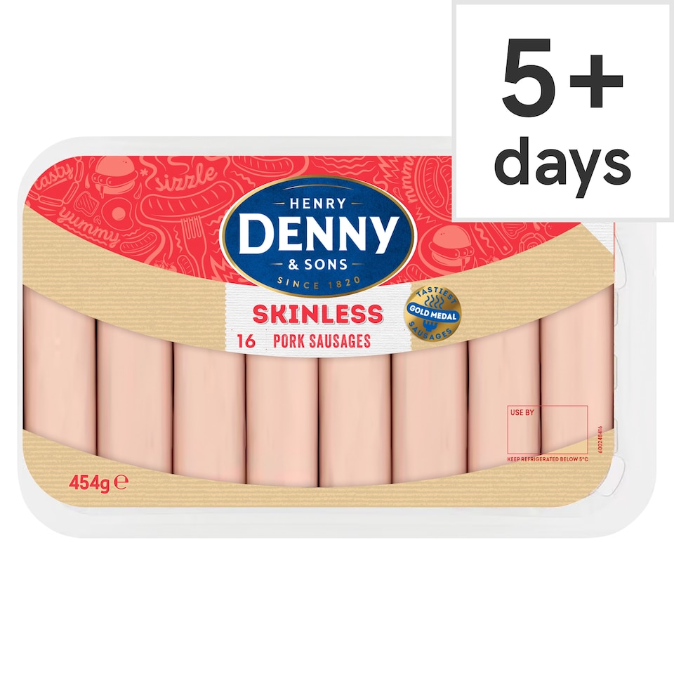 Denny 16 Skinless Sausages 454G