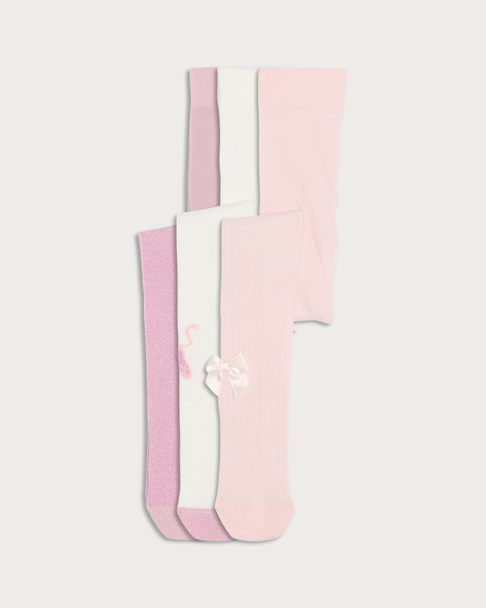 F&F Baby 3-Pack Cotton Rich Ballerina Tights in Multi