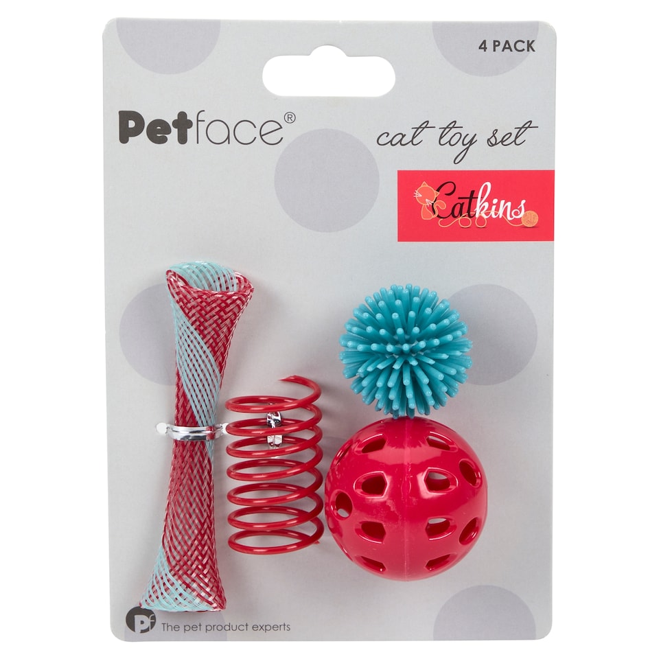 PETFACE CATKINS CAT TOY SET 4 PACK