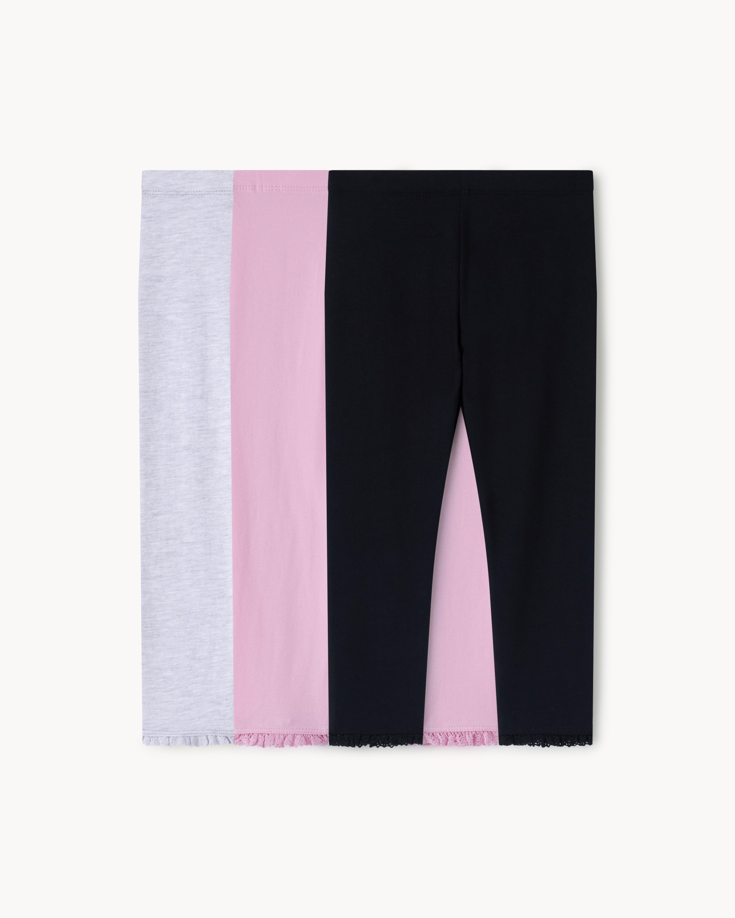 F&F Girls 3-Pack Cotton Rich Leggings in Multi