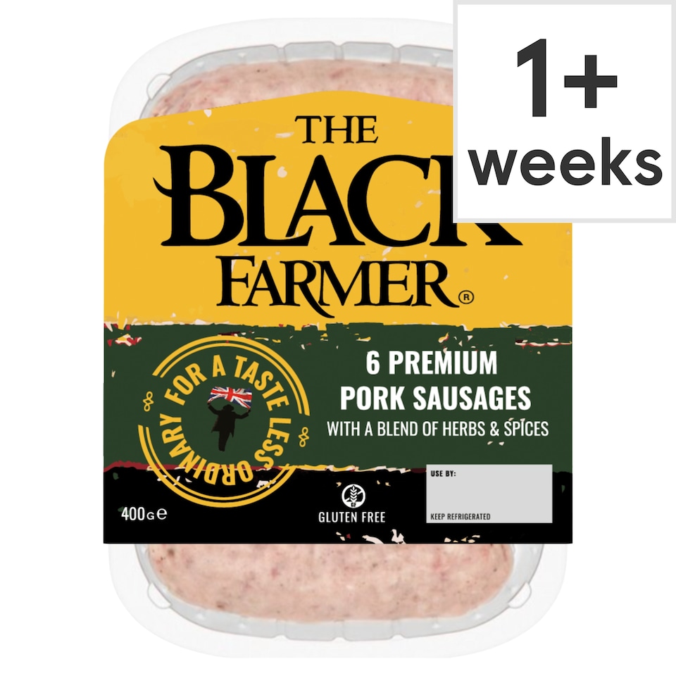 The Black Farmer Premium Pork Sausages 6 Pack 400G