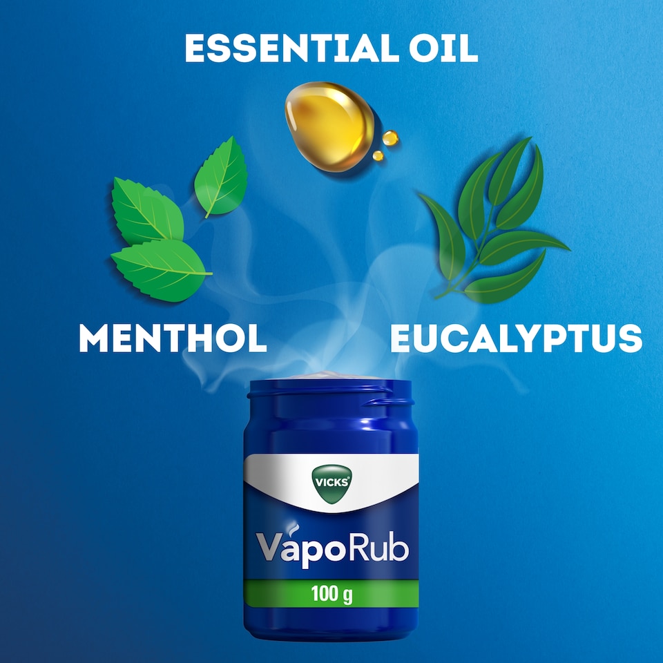 image 1 of Vicks VapoRub 4In1 Cold Symptom Relief Jar 100g