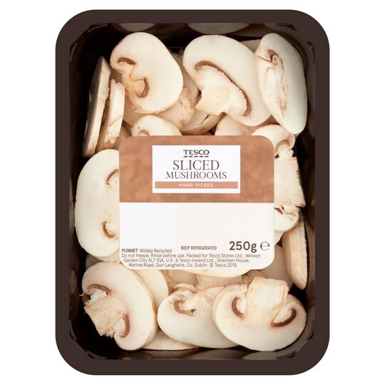 Tesco Sliced Mushrooms 250g Tesco Groceries
