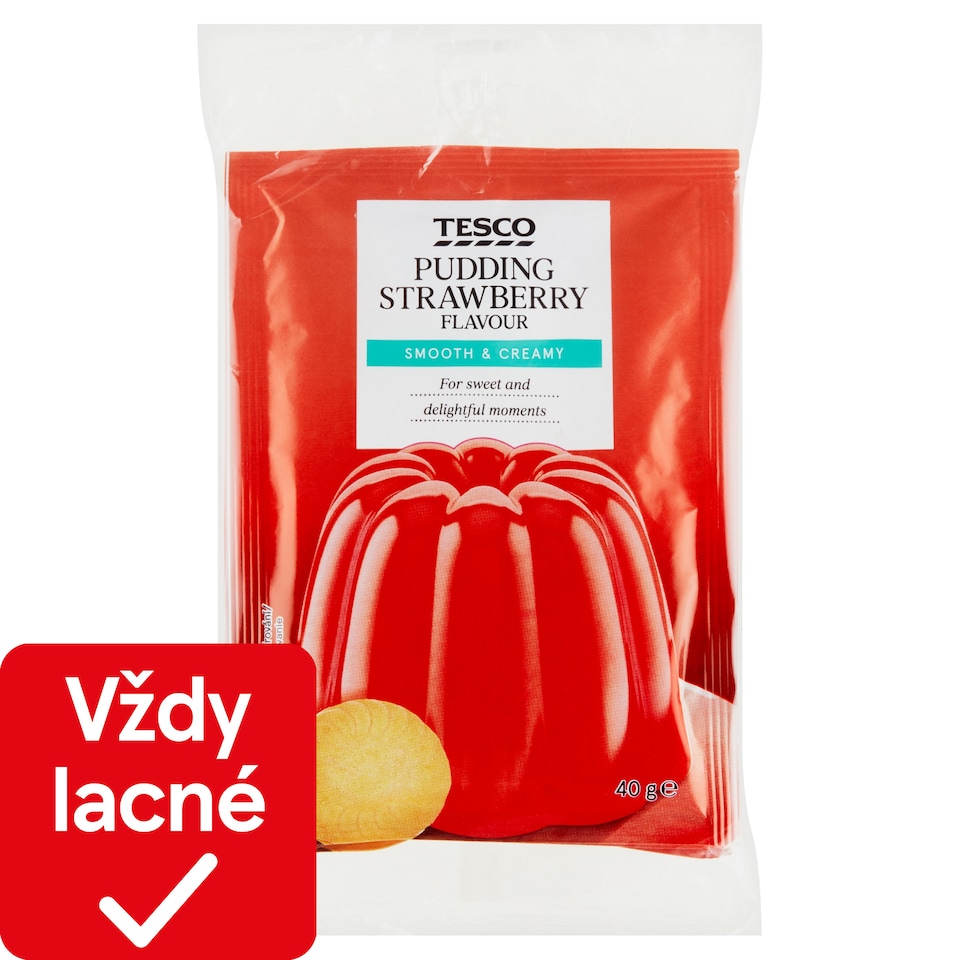 Tesco Puding v prášku s jahodovou príchuťou 3 x 40 g