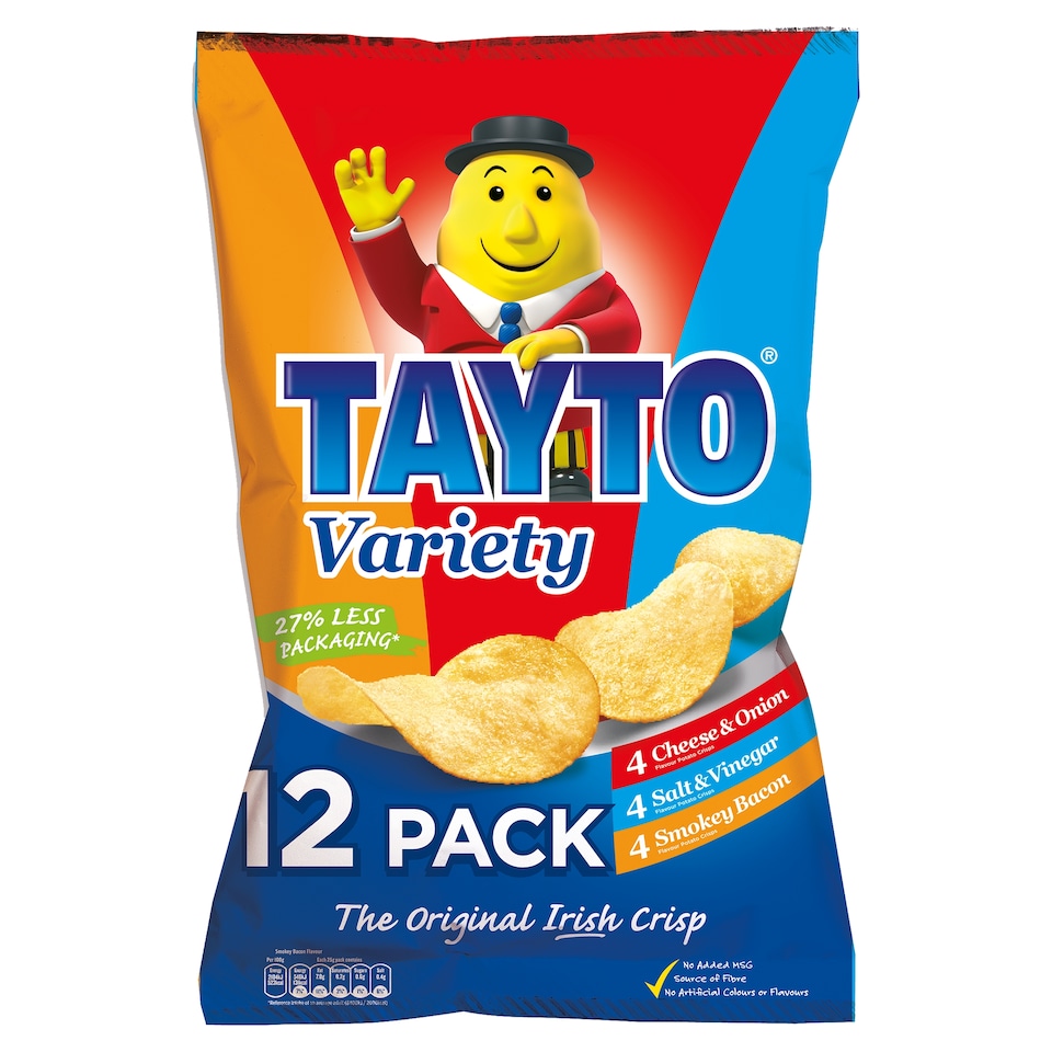 Tayto Crisps Assorted 12 X 25G
