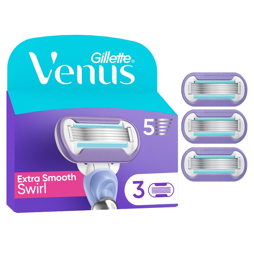 image 1 of Gillette Venus Deluxe Smooth Swirl Women's Razor Blades 3 Pack