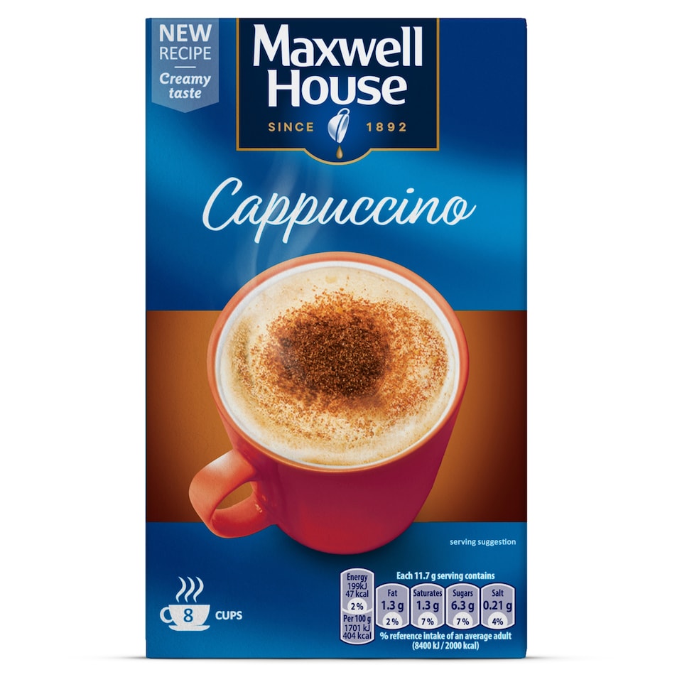 image 1 of Maxwell House Cappuccino Sachets 8pk 93.6g
