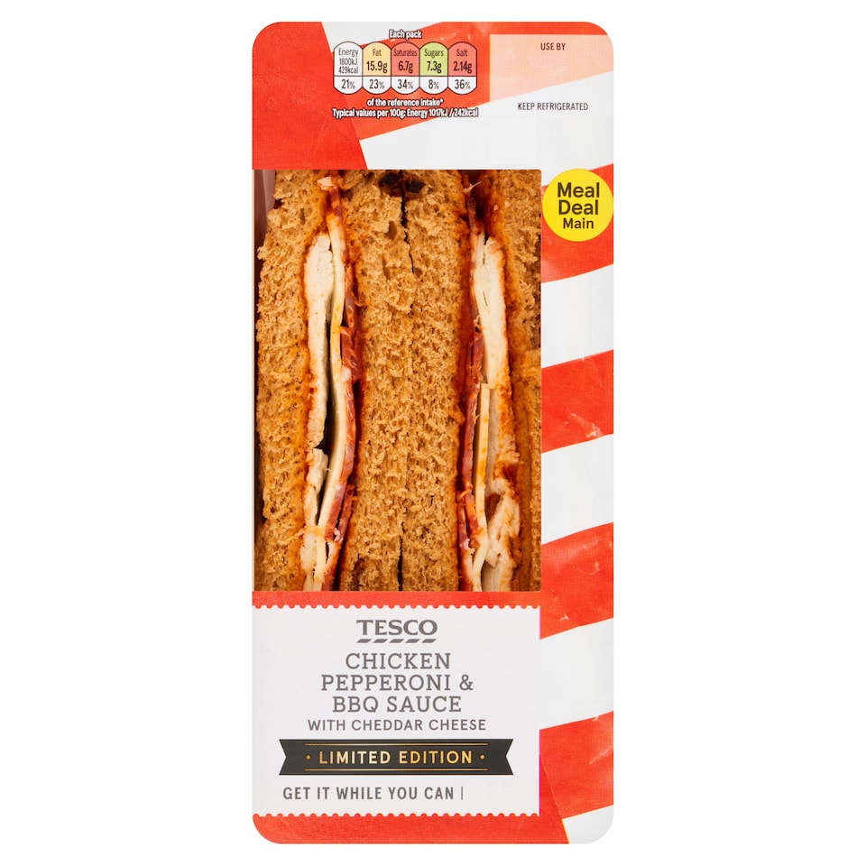 Tesco Chicken Pepperoni and BBQ Sauce Sandwich Limited Edition