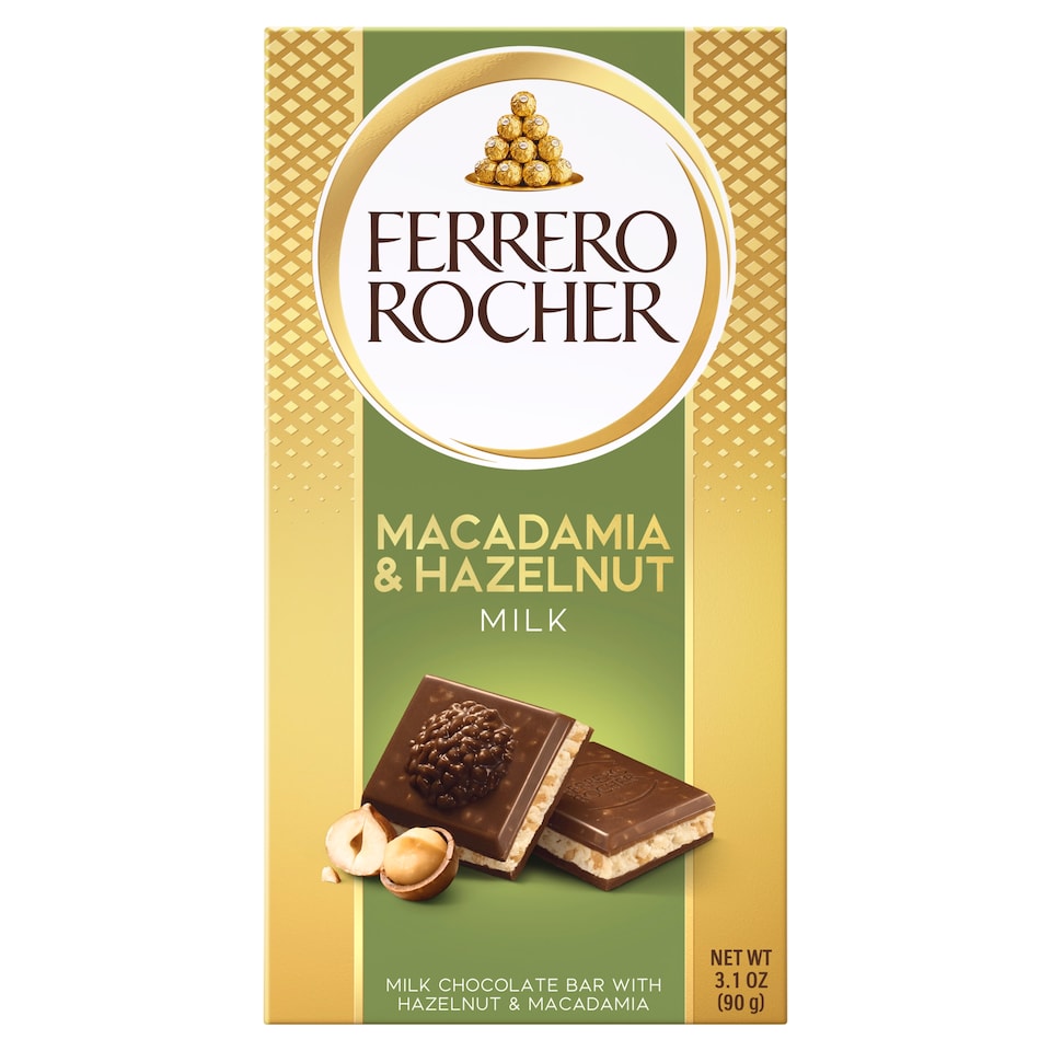 Ferrero Rocher Hazelnut & Macadamia Choc Bar 90g