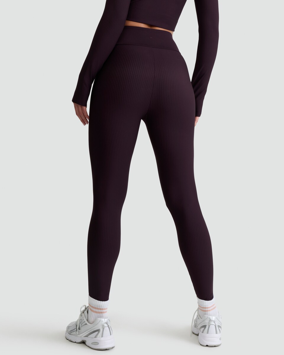 image 1 of Rise by Zara McDermott Ribbed Elasticated Lounge Bottoms in Purple