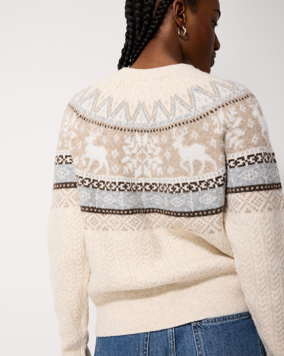 image 1 of Christmas Fair Isle Matching Family Jumper in Neutral