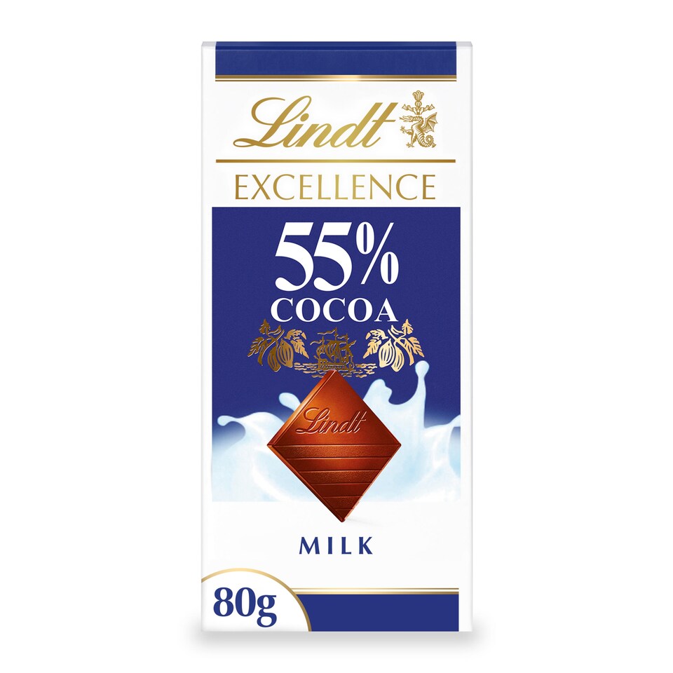 image 1 of Lindt Excellence 55% Milk Chocolate Cocoa Bar 80G