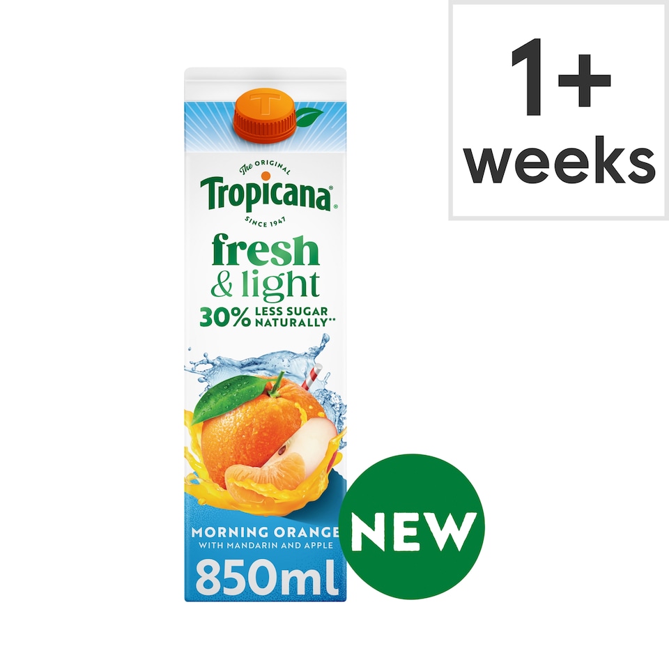 image 1 of Tropicana Fresh & Light Morning Orange Juice Drink 850ml
