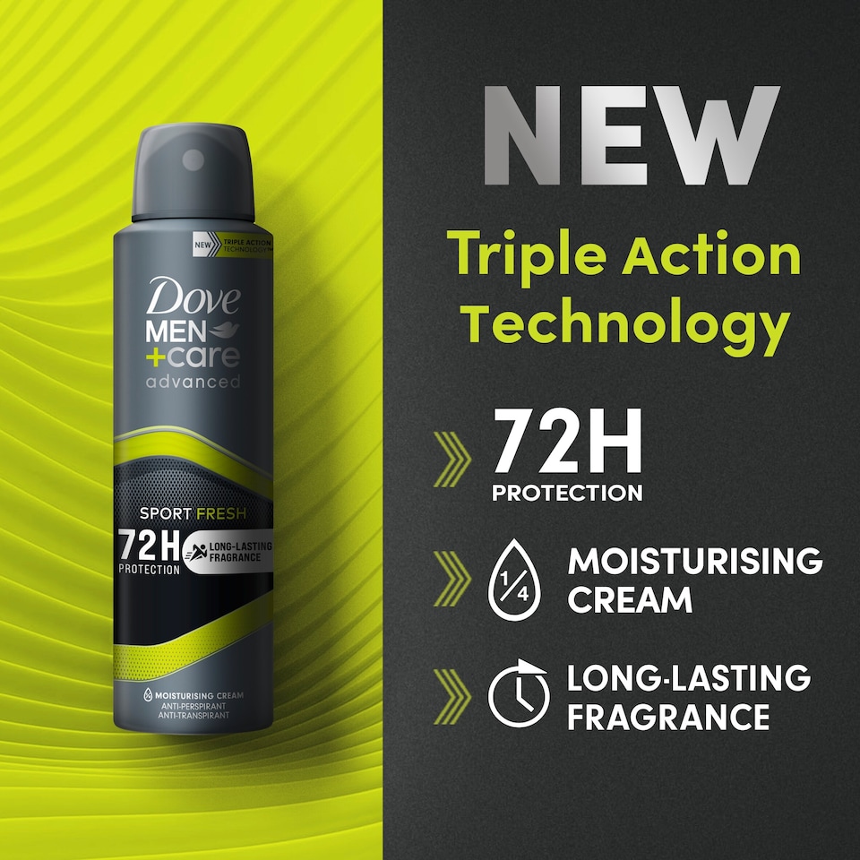 image 1 of Dove Men+Care Sport Fresh 72h Antiperspirant Deodorant 150ml