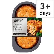 Tesco Finest 2 Salmon, Spinach & Lemon Fishcakes 290g