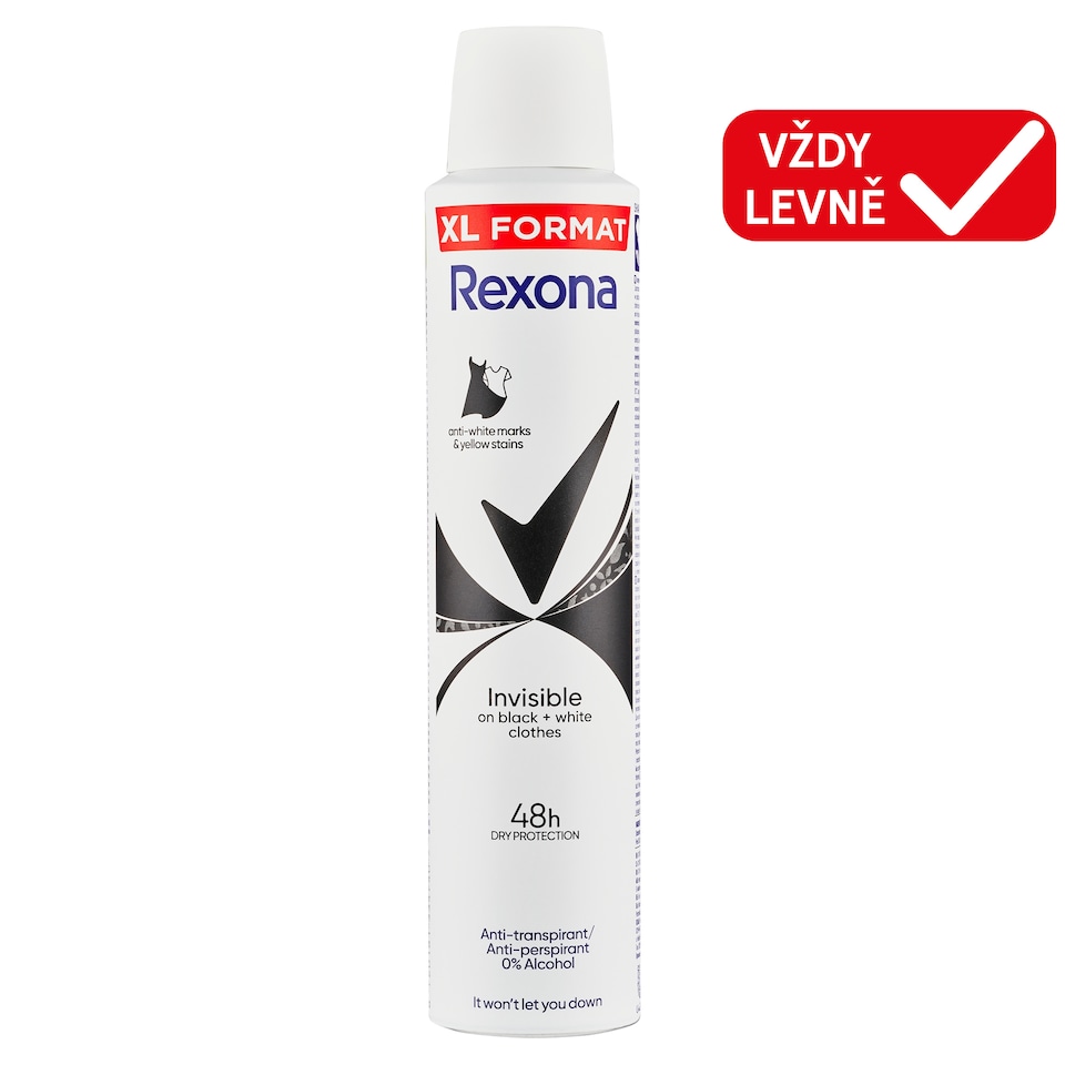 image 1 of Rexona Invisible on Black & White Clothes Antiperspirant Spray 200ml