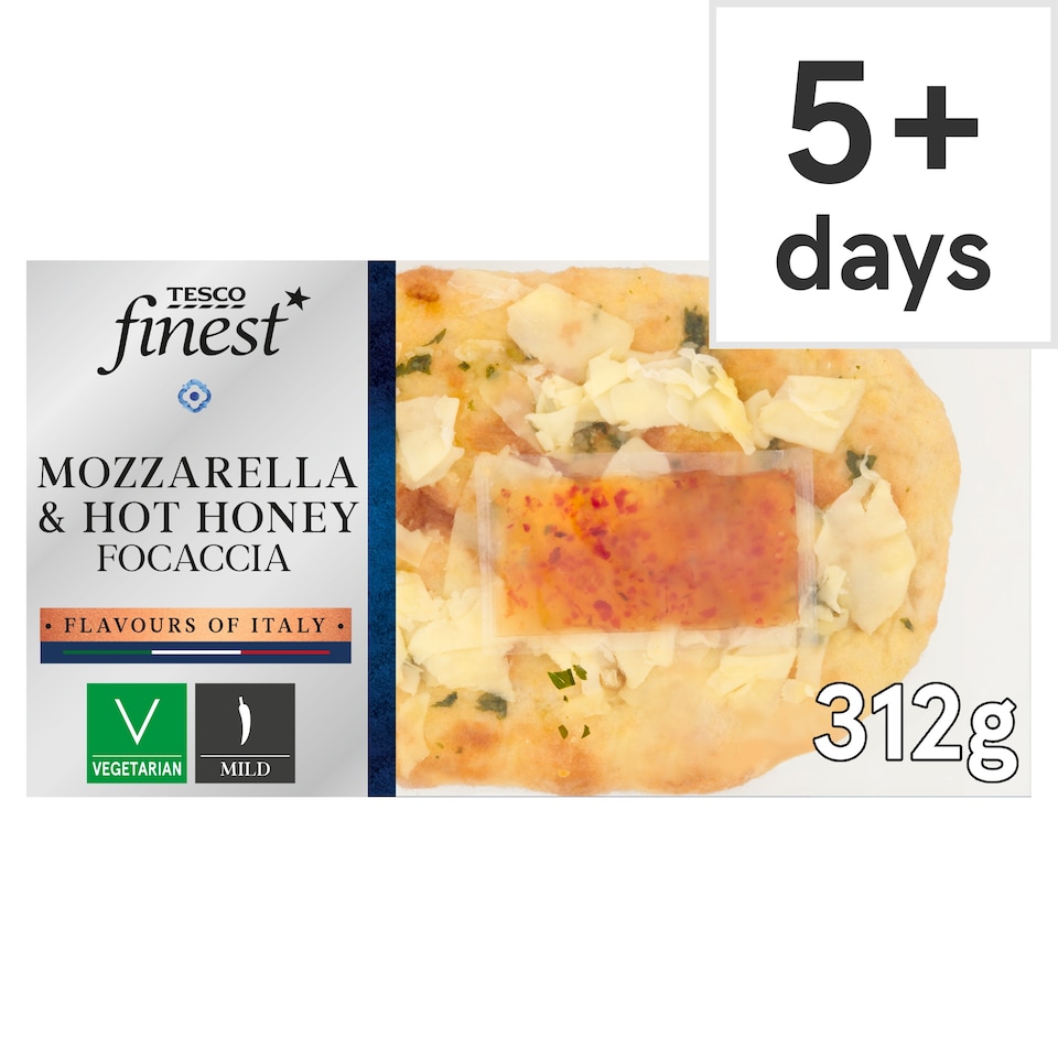 Tesco Finest Mozzarella and Hot Honey Focaccia 312g