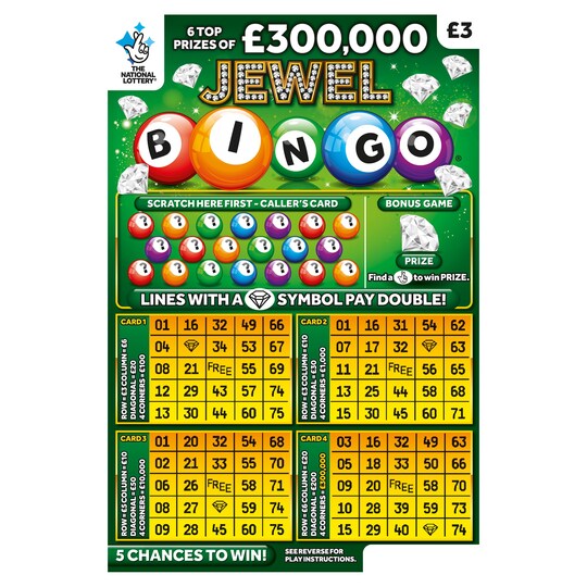Jewel Bingo Scratchcard Tesco Groceries