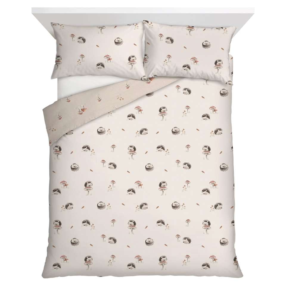F&F Home Bedding Brushed Hedgehog Duvet Set King