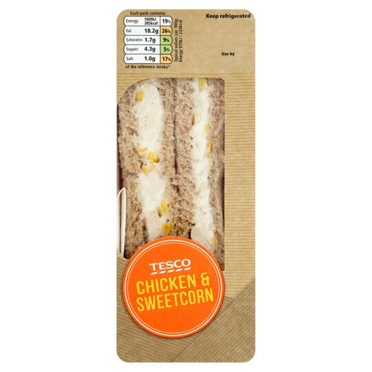 Express Tesco Chicken & Sweetcorn Sandwich Tesco Groceries