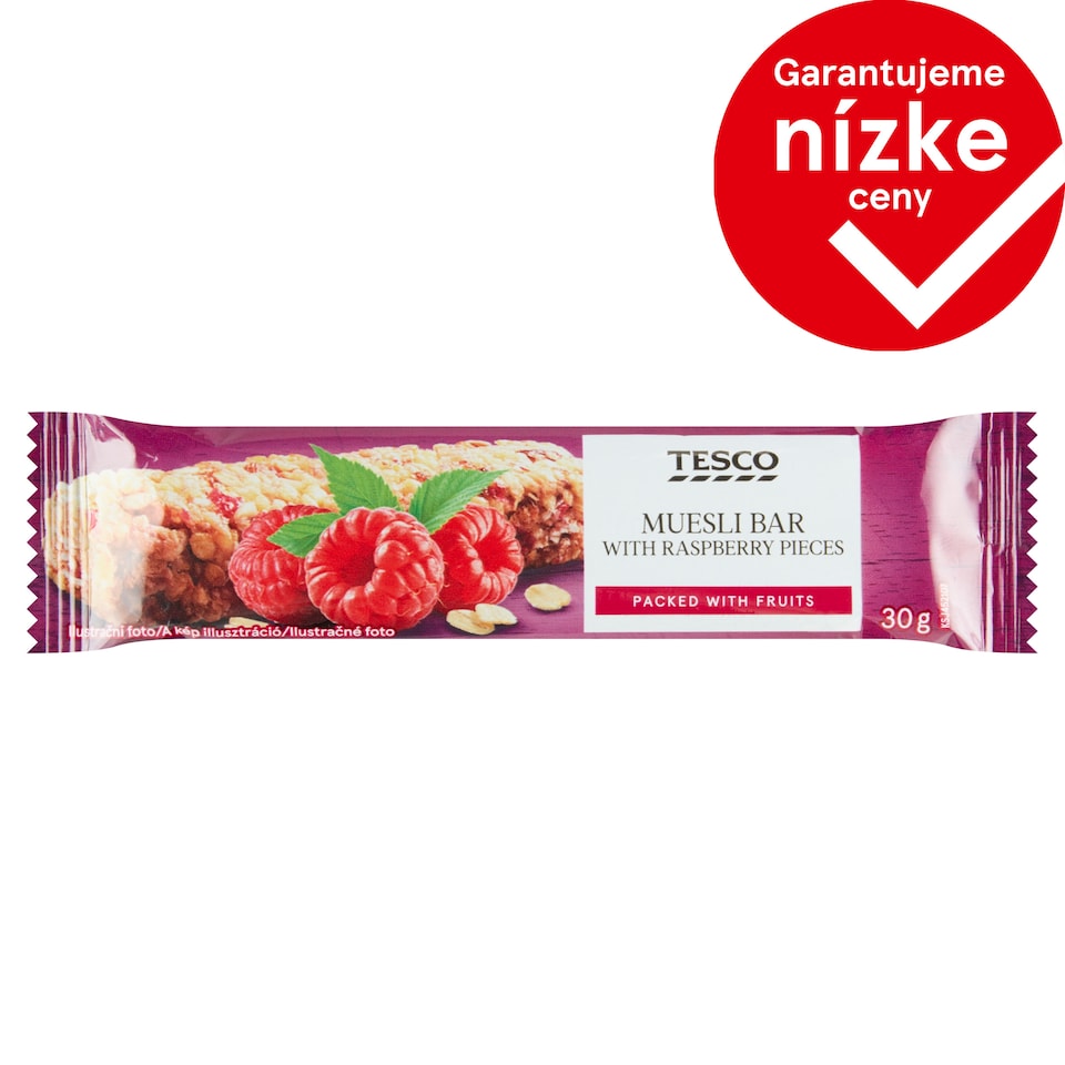 Tesco Muesli Bar with Raspberry Pieces 30 g