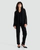 image 2 of F&F Tie Neck Long Sleeved Blouse in Black