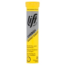 LiftActiv Energy Boost Chewable Tablets - Zesty Lemon & Lime 18s