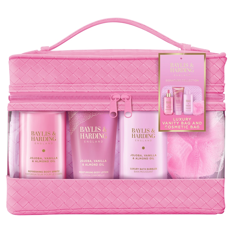 image 1 of Baylis & Harding Jojoba, Vanilla & Almond Oil Luxury Vanity Bag Gift Set