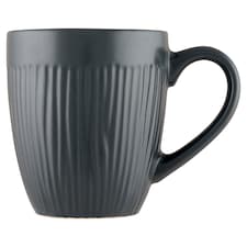 F&F Home Vrúbkovaný hrnček sivý