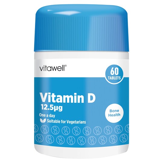 Vitawell Vitamin D 12.5Ug 60 Tablets Tesco Groceries