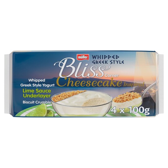 Muller Corner Cheesecake Lime Yogurt 4 X 100G Tesco Groceries