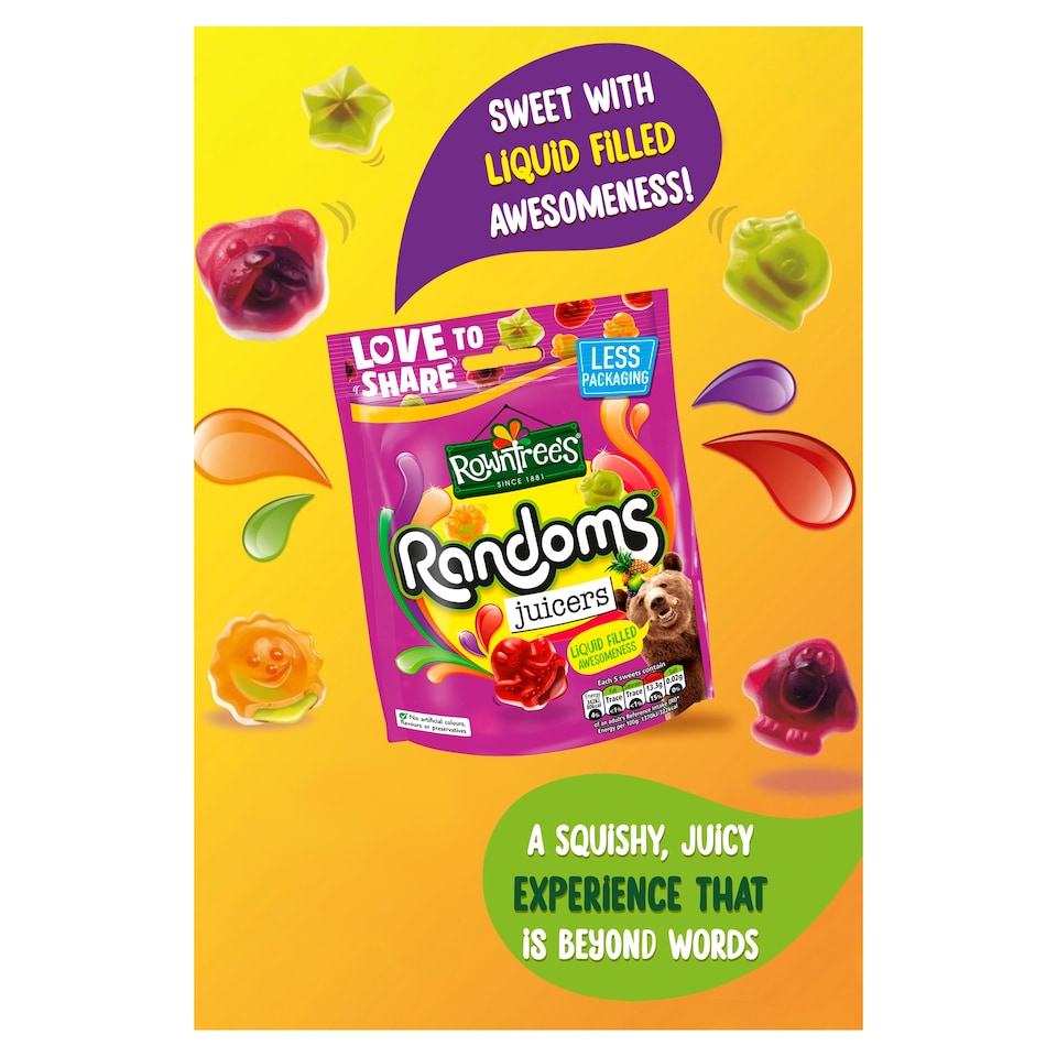 image 1 of Rowntree's Randoms Juicers Sweets Sharing Bag 140g