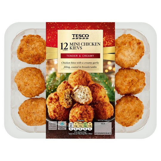 Tesco 12 Mini Chicken Kievs 360G Tesco Groceries