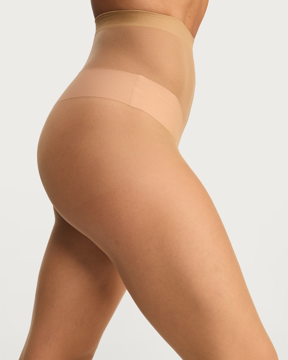 image 1 of F&F 5-Pack 15 Denier Run Resist Tights in Natural