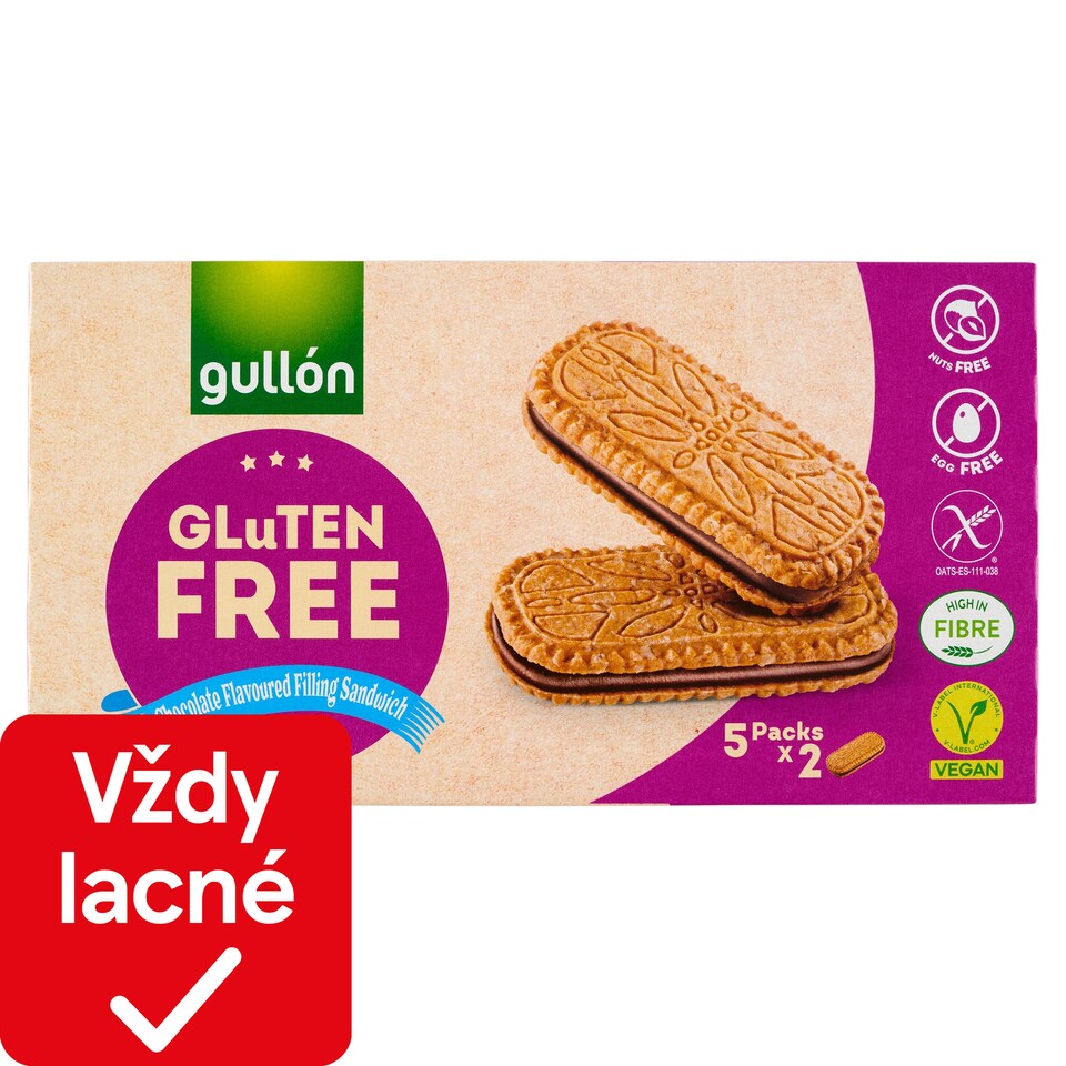 obrázok 1 z Gullón Sušienky plnené krémom s čokoládovou príchuťou 5 x 45 g (225 g)