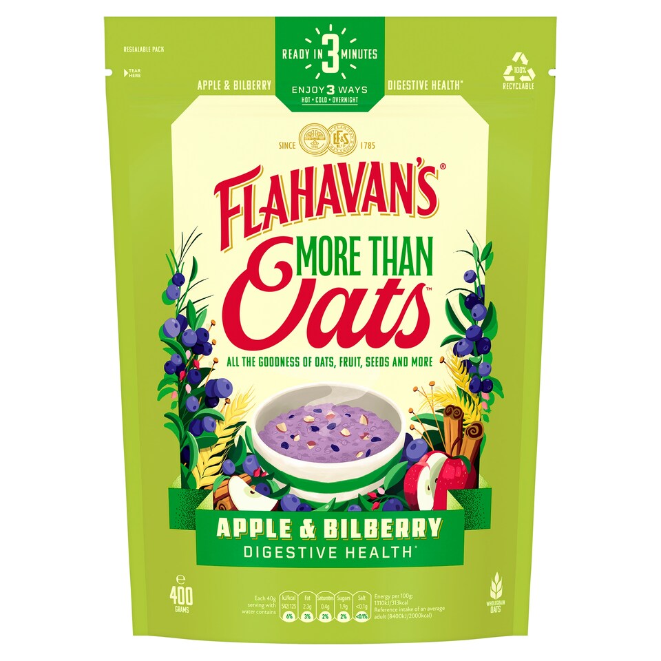 Flahavan's More Than Oats Apple & Bilberry 400g