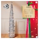 image 1 of Tesco 6FT Pop Up Silver Tinsel Bauble Pre Lit Christmas Tree